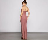 Quinn Ruched High Slit Formal Dresses